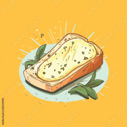 Garlic Bread Vector Illustration