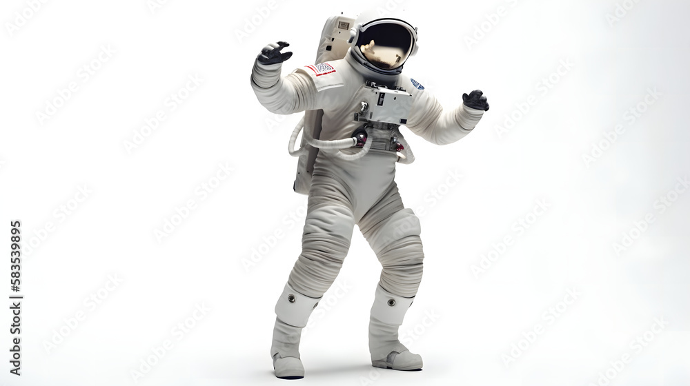 astronaut, isolated, neutral background, white and black, generative ai