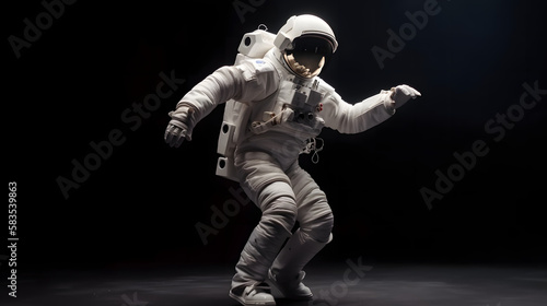 astronaut, isolated, neutral background, white and black, generative ai