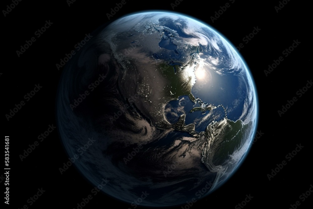 Fototapeta premium planet Earth, macro Generative AI