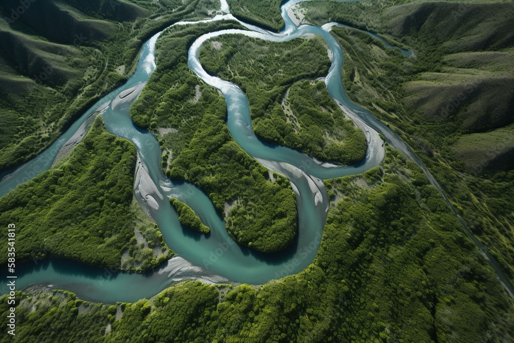 A river winding through a Generative AI A river winding through a Generative AI