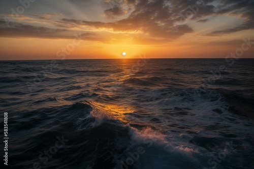 A sunset over the ocean Generative AI © Катерина Євтехова
