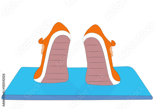 Back view of men fashion shoes, classic shoe design, walking steps from back. Vector of pair of gumshoes or skate footwear. Stylish male shoes, loafers, sneakers, boat shoes, converse or sports shoes