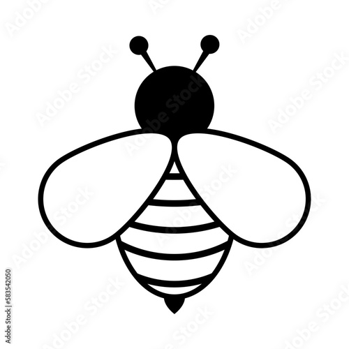 Honey bee icon. Vector illustration isolated on white background