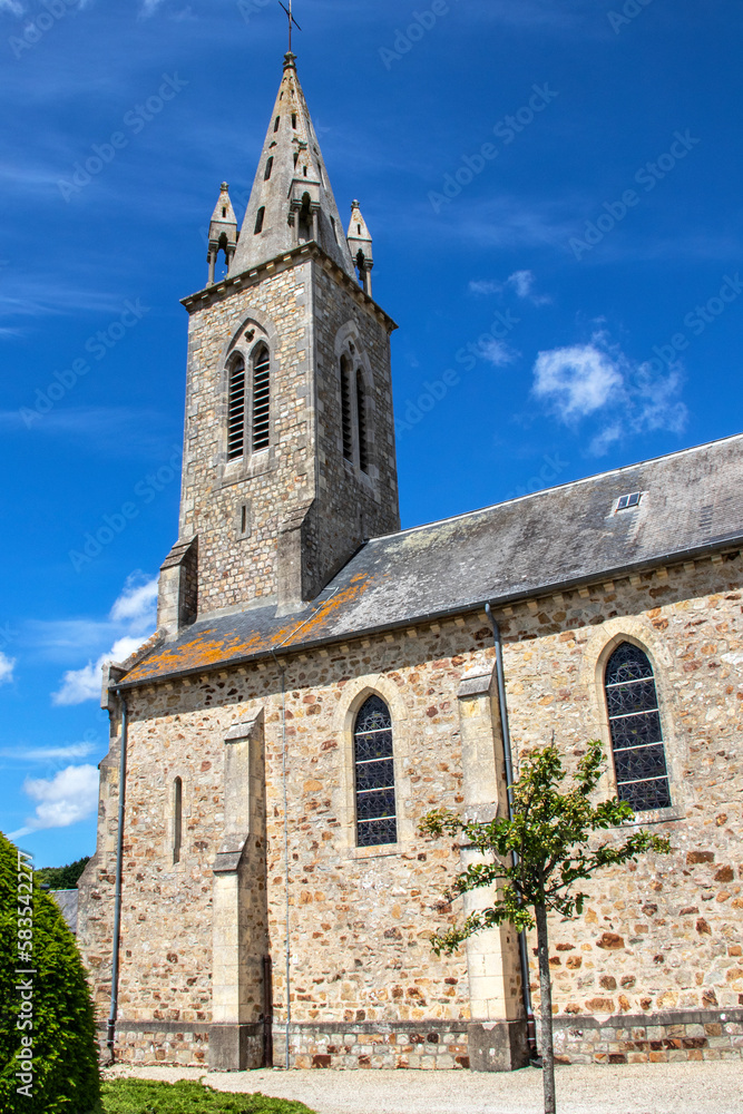 Lithaire. Eglise Saint-Thomas vue de l'extérieur. Manche. Normandie