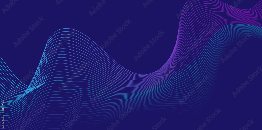 Abstract blue wave and abstract background with business lines ...