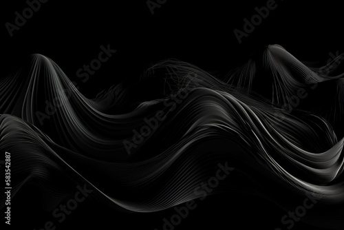 Abstract black background. Template Illustration. 3d rendering, Generative AI