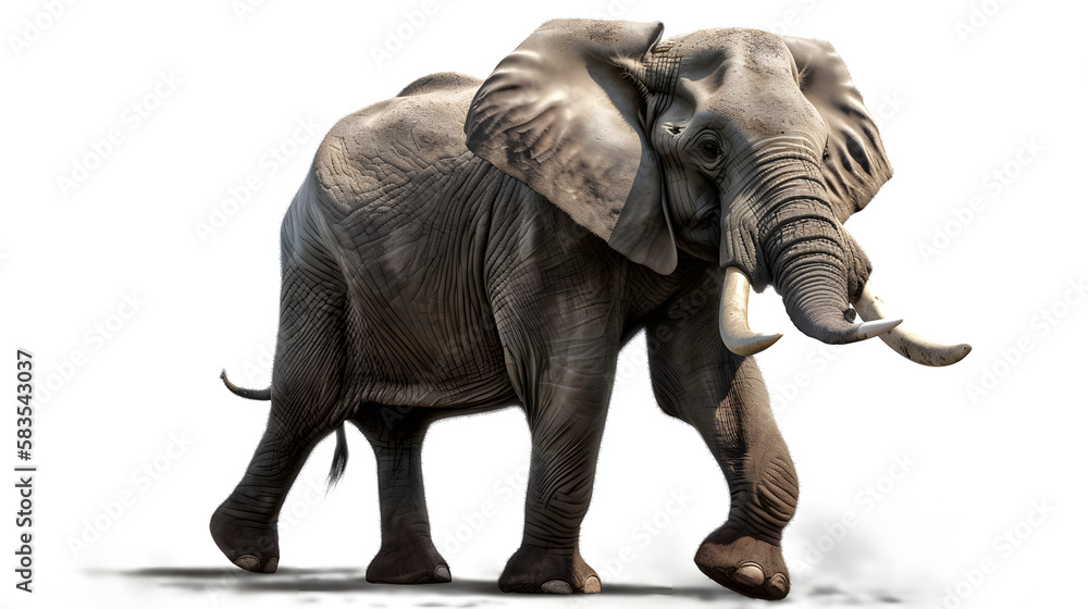 Obraz premium elephant, isolated, white background, generative ai