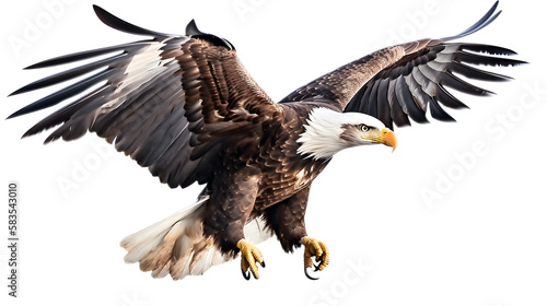 eagle, isolated, white background, generative ai