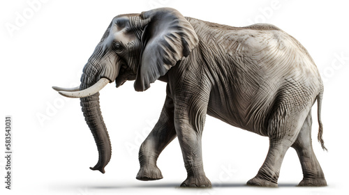 elephant  isolated  white background  generative ai