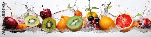 Fresh fruits and water spla...