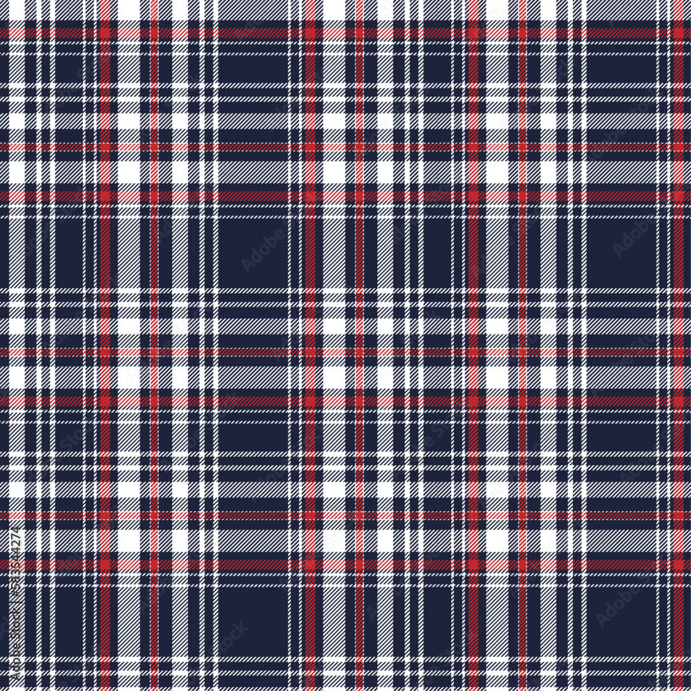 Check pattern navy blue white red seamless background Check pattern navy blue white red seamless background