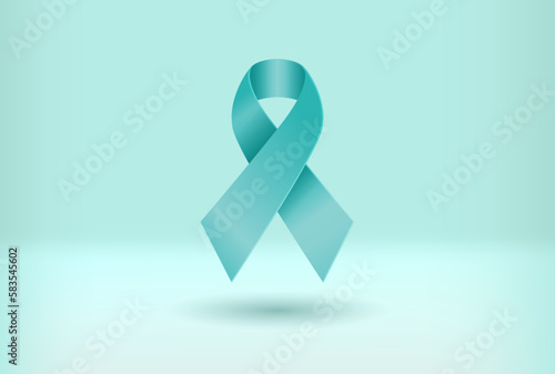 Teal Ribbon to raised awareness for ovarian cancer, rape, food allergies, Tourette Syndrome photo