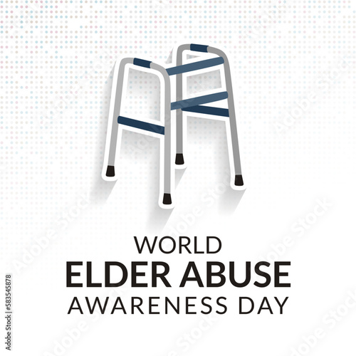 walking stick for the elderly design. World Elder Abuse Awareness Day Concept