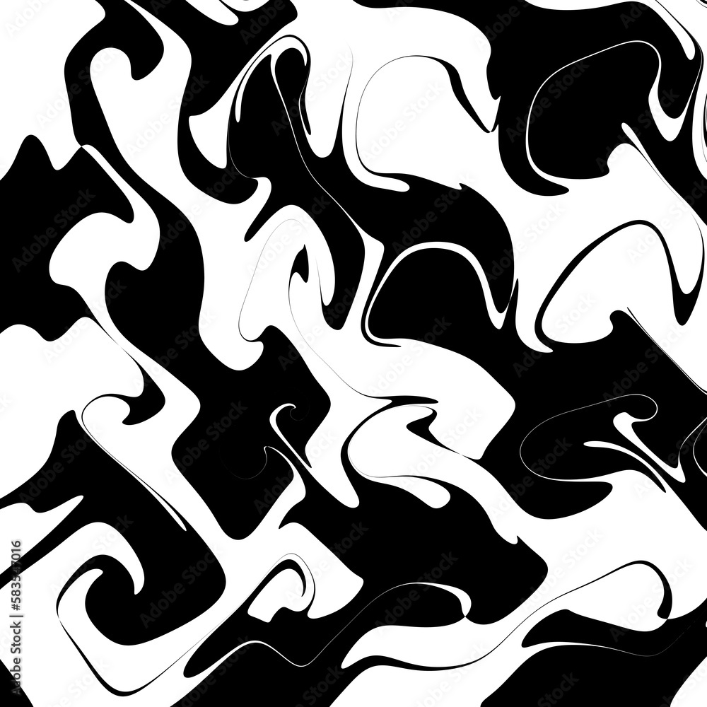 Ornate swirls of an intricate black and white pattern