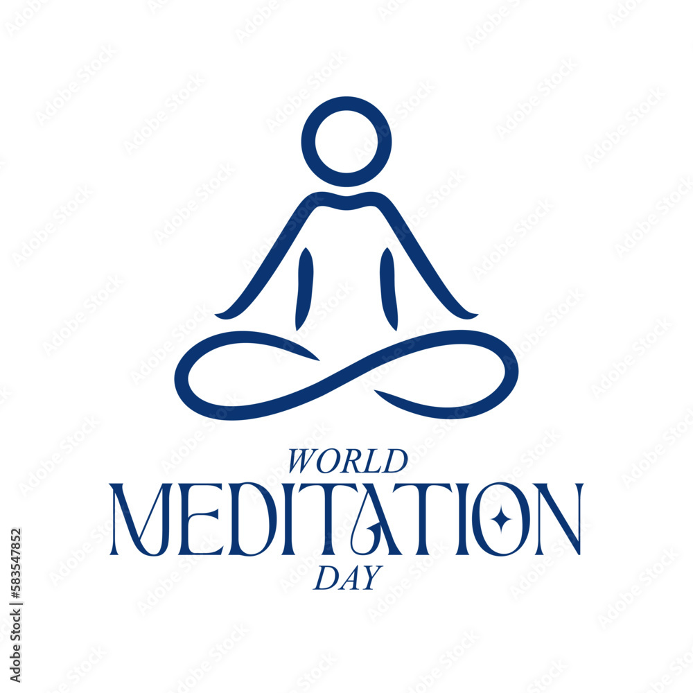 Yoga logo design. sitting lotus pose. world meditation day concept Yoga logo design. sitting lotus pose. world meditation day concept