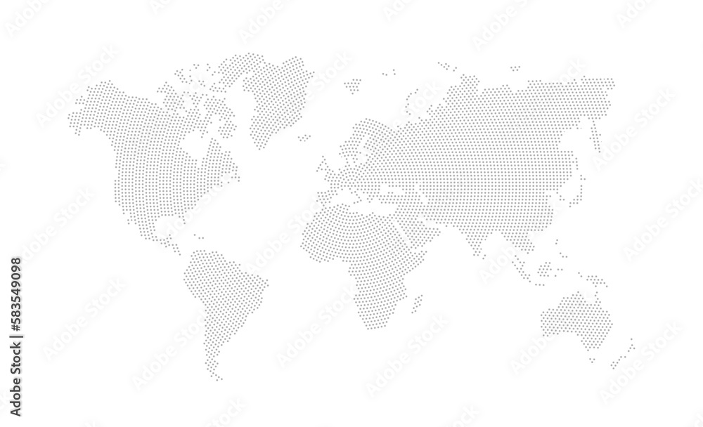 Dotted world map. Vector illustration.