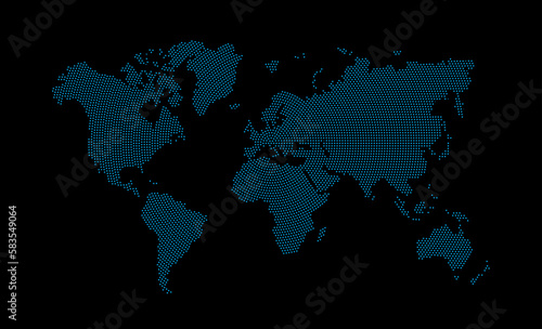 Dotted world map. Vector illustration.