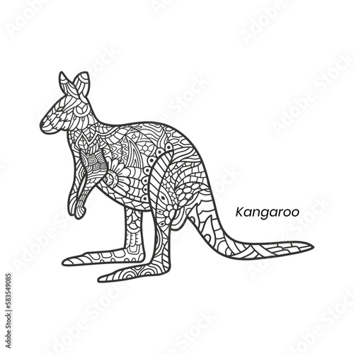 Kangaroo Zentangle Mandalas