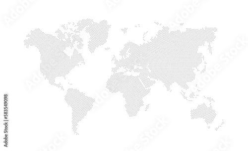 Dotted world map. Vector illustration. photo