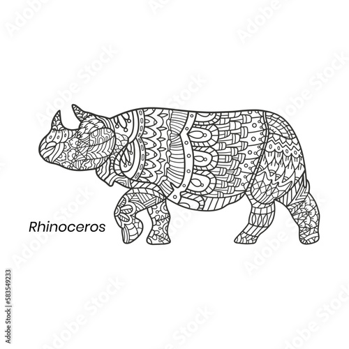 Rhinoceros Zentangle Mandalas