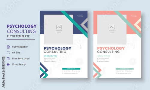 Psychology Counseling Flyer, Psychology therapy Flyer, Mental Health Awareness Flyer Template