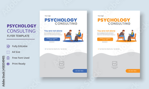 Psychology Counseling Flyer, Psychology therapy Flyer, Mental Health Awareness Flyer Template
