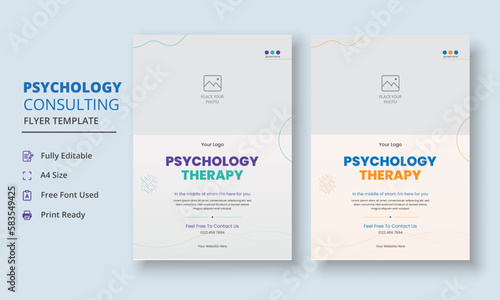 Psychology Counseling Flyer, Psychology therapy Flyer, Mental Health Awareness Flyer Template