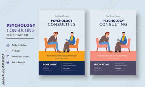 Psychology Counseling Flyer, Psychology therapy Flyer, Mental Health Awareness Flyer Template