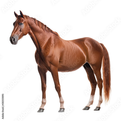 brown horse isolated on white photo