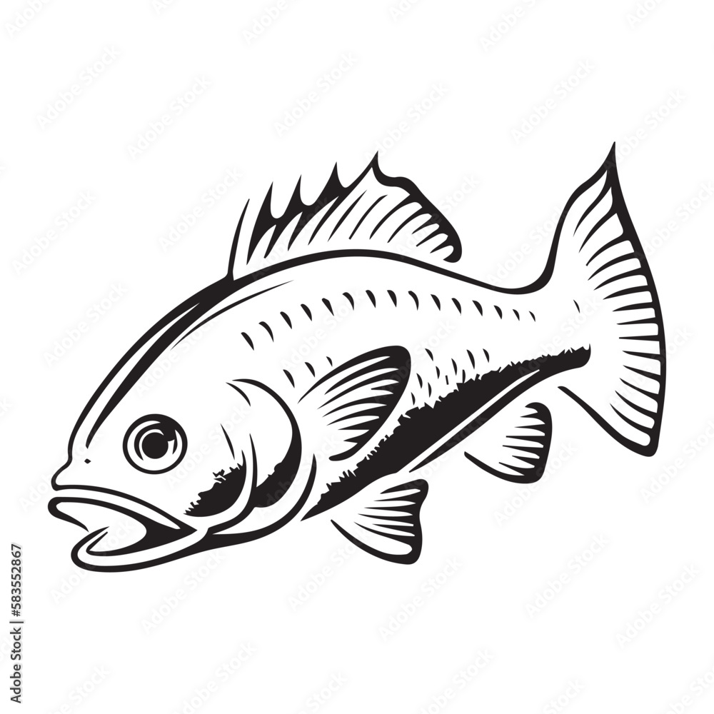 Fototapeta premium black and white fish