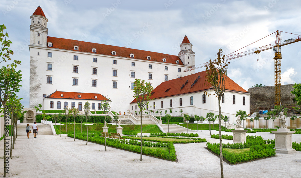reconstructed baroque castle dating back to 907 a.d. being now national museum located on a hilltop