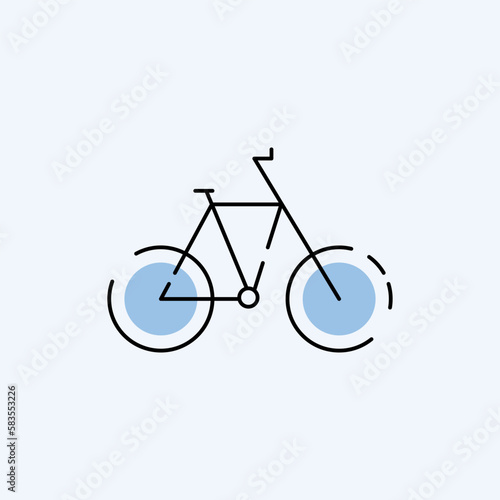 Bicycle icon. Single flat color icon. Vector