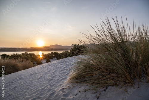 sunset on the beach of sardinia