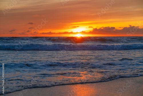 Golden Sunset Over The Ocean