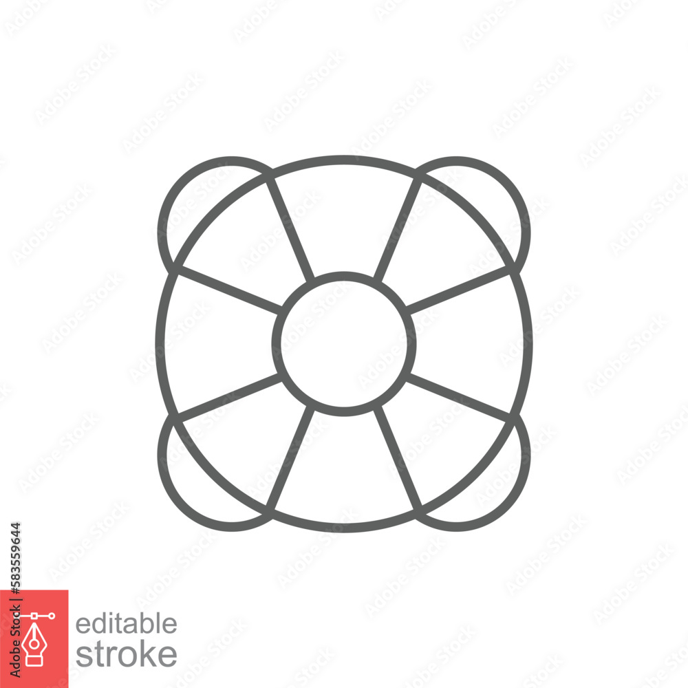 Lifebuoy icon. Simple outline style. Thin line symbol. SOS ring, life buoy, lifesaver, boat safety, rescue concept. Vector illustration design isolated on white background. Editable stroke EPS 10. Lifebuoy icon. Simple outline style. Thin line symbol. SOS ring, life buoy, lifesaver, boat safety, rescue concept. Vector illustration design isolated on white background. Editable stroke EPS 10.