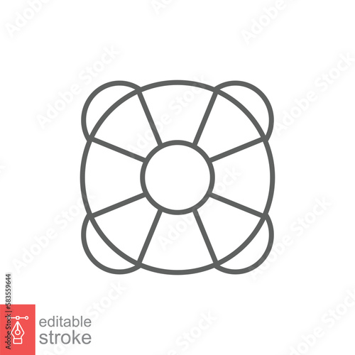 Lifebuoy icon. Simple outline style. Thin line symbol. SOS ring  life buoy  lifesaver  boat safety  rescue concept. Vector illustration design isolated on white background. Editable stroke EPS 10.