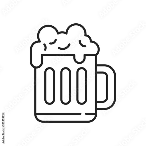 Glass of beer icon. High quality black vector illustration.
