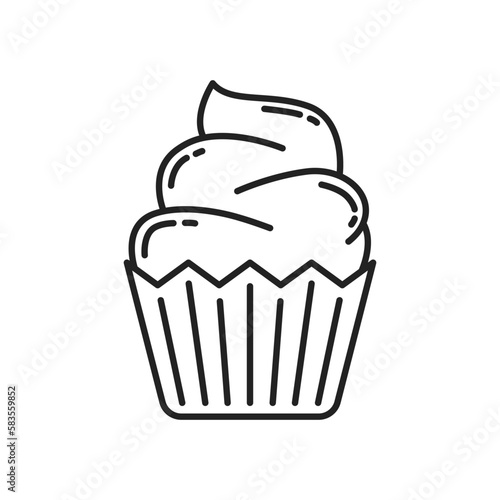 Cupcake icon. High quality black vector illustration.
