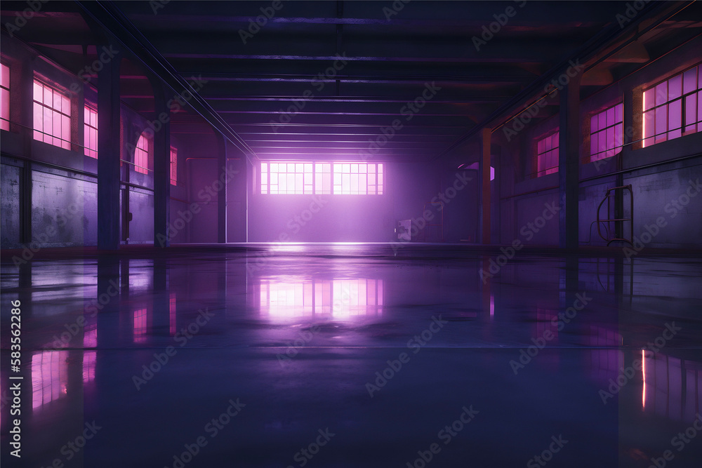3D concrete warehouse garage hangar environment 3D concrete warehouse garage hangar environment