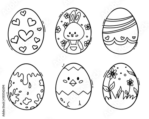 set of easter eggs vector