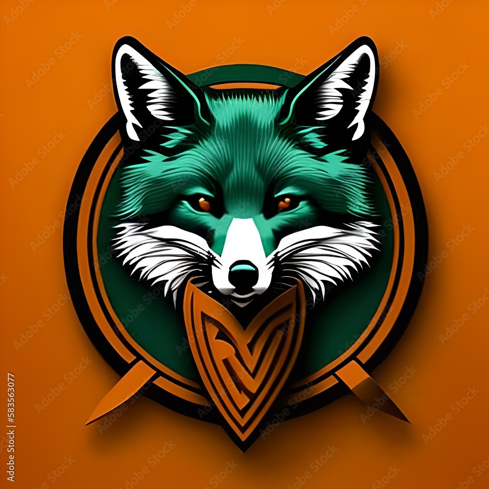 fox head illustration vector