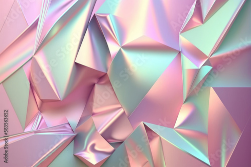 Abstract holographic background in pastel colors, Generative AI