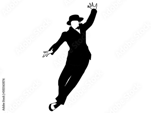 タップダンスをする男性ダンサー　png