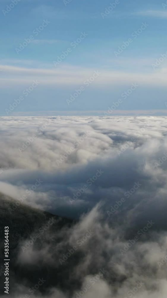 Aerial view of thick clouds over the Black forest and landscape in Germany Aerial view of thick clouds over the Black forest and landscape in Germany
