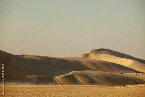 Sand dunes in desert in Qatar.