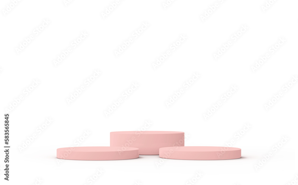 3D pink podium for product display isolated on background. Three split level platforms. 3D illustration. 3D pink podium for product display isolated on background. Three split level platforms. 3D illustration.