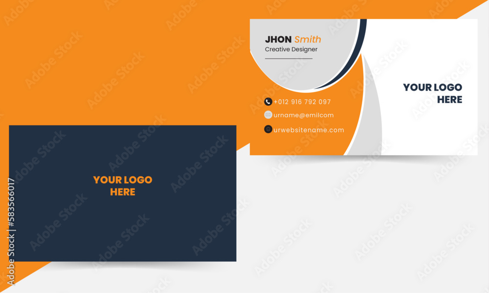 Orange colour corporate business card, name card and horizontal simple clean layout design template.
Orange colour corporate business card, name card and horizontal simple clean layout design template.