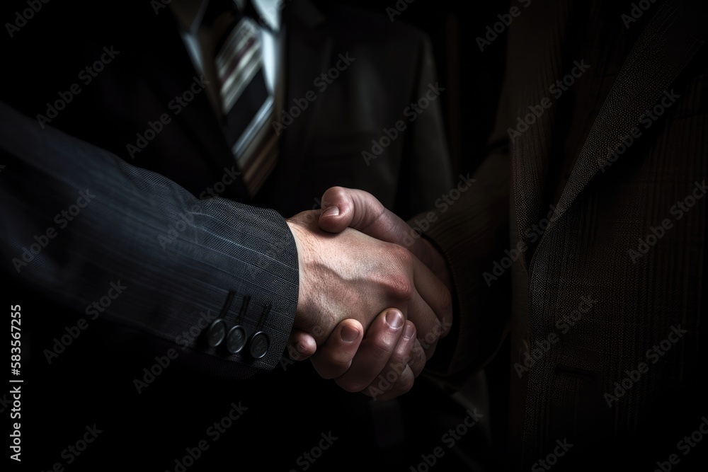 Hands shake business concept, a symbol of agreement, partnership, AI generated Hands shake business concept, a symbol of agreement, partnership, AI generated