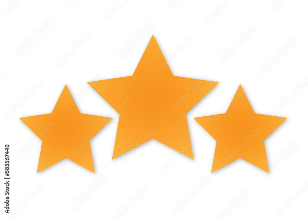 Three stars customer product rating review. Modern flat style vector illustration Three stars customer product rating review. Modern flat style vector illustration